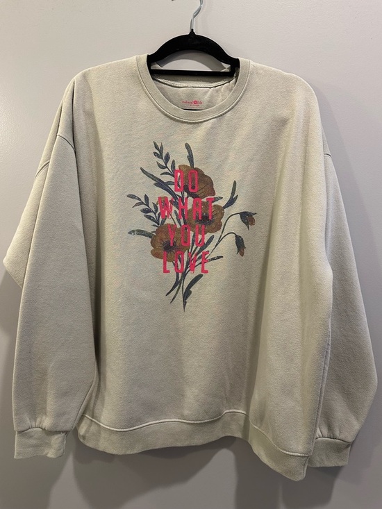 NATURAL LIFE Tops - Natural Life Do What You Love Floral Crewneck Sweatshirt Tan Size L